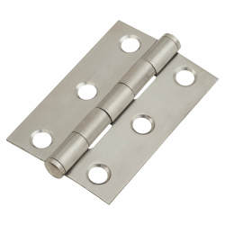 Pressed Butt Door Hinge - 51 x 35 x 1mm - Satin Stainless Steel - Pair