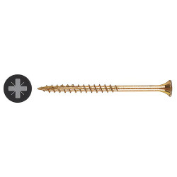 Reisser Cutter Pozi Countersunk Wood Screws - 5.0 x 80mm - Yellow Zinc - Pack of 200