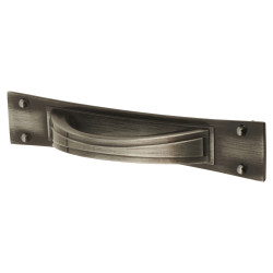 Altro Titan Georgian Cabinet Pull Handle on Backplate - 64mm Centres - Pewter