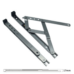 uPVC/Timber Standard Window Friction Stay Hinge - 17mm Stack - 10"/250mm - Top Hung - Pair