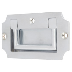 Altro Military Chest Flush Cabinet Pull Handle - 89 x 45mm - Satin Chrome