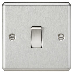 Knightsbridge 10AX 1 Gang Round Edge Intermediate Light Switch - Brushed Chrome