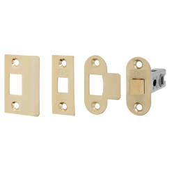 Touchpoint Contract Bolt Through Tubular Latch - 67mm Case - 46mm Backset - Radius - Polished Brass