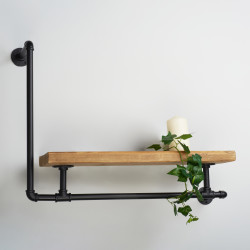 Altro 1/2" L Shaped Pipe Shelf Kit - Black