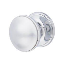 Altro Round Centre Door Knob with Stepped Rose - 80mm Rose Diameter - Polished Chrome
