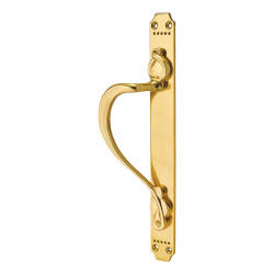 Carlisle Brass Laurin Offset Door Pull Handle on Plate - Screw Fix - 375 x 45mm - LH - Pol Brass