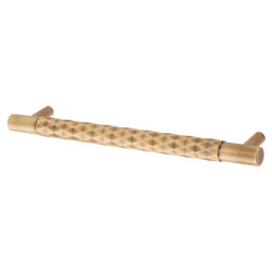 Alexander & Wilks Diamond Cut 14mm T-Bar Cabinet Pull Handle - 160mm Centres - Antique Brass