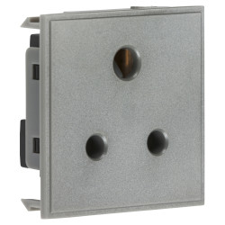Knightsbridge 5A 1 Gang Unswitched Round Pin Socket - Grey