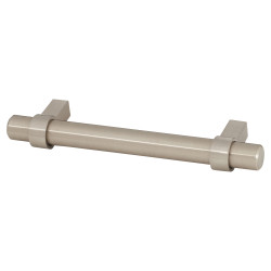 Altro 14mm Collared T-Bar Cabinet Pull Handle - 224mm Centres - Satin Stainless Steel