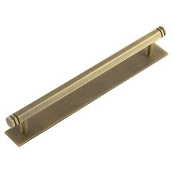 Hoxton by Frelan Nile 15mm Hex T-Bar Cabinet Pull Handle on Plain Backplate - 224mm c/c - Antique Brass