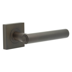 Burlington by Frelan Dark Bronze Fire Rated Door Handles on Square Rose - Richmond Range
