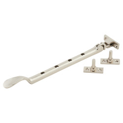Altro Cast Victorian Casement Window Stay - 10"/250mm Length - Polished Nickel