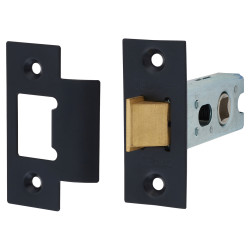 Jedo Heavy Duty Tubular Latch - 64mm Case - 44mm Backset - Square - Matt Black