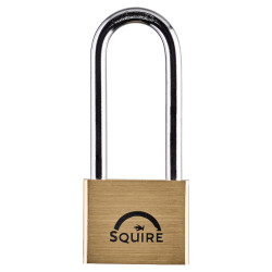 Squire LN5/2.5 Lion Open Long Shackle Padlock - 50mm Body - 65 x 28mm Shackle - Brass