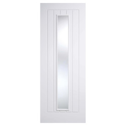 LPD Mexicano 1 Light Long Light Clear Glazed Primed Solid Internal Door - 1981 x 762 x 35mm - White