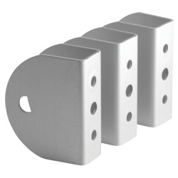Premier Wall/Panel Bracket - 17-21mm Panels - Satin Anodised Aluminium - Pack of 3
