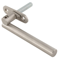 Jedo Round Bar Locking Espagnolette Casement Window Handle - Left Hand - Satin Stainless Steel