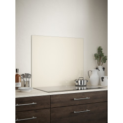 Self Adhesive Glass Kitchen Splashback - 750 x 900mm - Cotton Cream