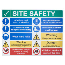 Altro Site Safety Notice All Visitors Must Sign - 800 x 600mm - Rigid Plastic