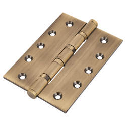 Performance Ball Bearing Butt Door Hinge - 127 x 89 x 4mm - Antique Brass - Pair