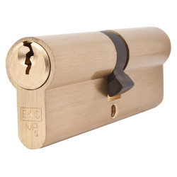 Touchpoint 5 Pin 90mm Euro Double Cylinder - 45 + 45mm - Polished Brass - Keyed to Differ
