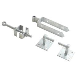 Heavy Duty Adjustable Field Gate Hinge Set On Plates - 300 x 85mm - Galvanised