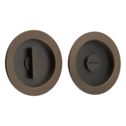 Burlington by Frelan Round Flush Privacy Handle Set - 75mm Diameter - Dark Bronze