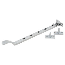 Carlisle Brass Victorian Casement Window Stay - 10"/264mm Length - Satin Chrome