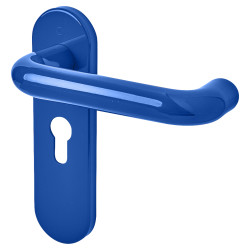 Hoppe AR600/23 Cobalt Blue Nylon Steel Core Euro Lock Door Handles - 47.6mm c/c - Paris Range