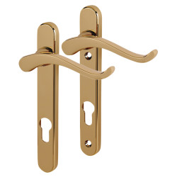 Fab & Fix Windsor uPVC Scroll Multipoint Door Handle - 92mm c/c - RH - Gold