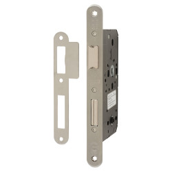Arrone AR913 DIN Bathroom Lock - 88mm Case - 60mm Backset - Radius - Satin Stainless Steel