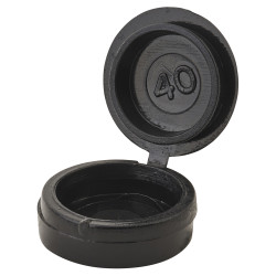 TIMCO Hinged Screw Cup and Cover - 13mm Diameter - Black - Pack of 100