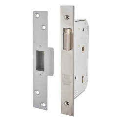 UNION 3R35 Detainer High Security Nightlatch - 80mm Case - 50mm Backset - Right Hand - Sat Chrome