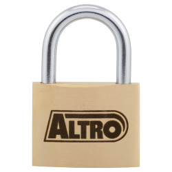 Altro Solid Brass Padlock - 40mm Body - 21 x 20mm Shackle - Keyed to Differ