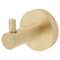 Hampstead Knurled Robe Hook - 57 x 30 x 60mm - Satin Brass