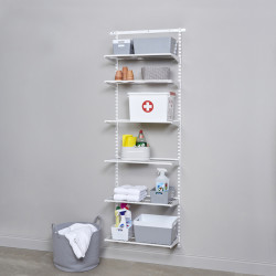 elfa Wardrobe & Storage Starter Kit - 1 Bay, 6 Ventilated Wire Shelf - 641 x 2140 x 320mm - White