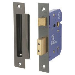 Altro 5 Lever Sashlock - 75mm Case - 57mm Backset - Square - Black Nickel
