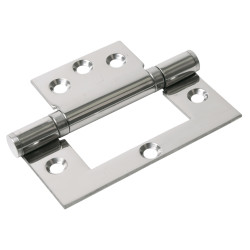 Ball Bearing Flush Door Hinge - 102 x 74 x 2.5mm - Polished Stainless Steel - Pair