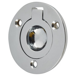 Altro Round Flush Ring Cabinet Pull Handle - 38mm Diameter - Polished Chrome