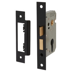 Touchpoint Contract Euro Profile Sashlock - 65mm Case - 44mm Backset - Matt Black