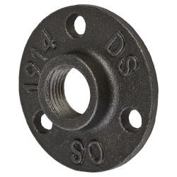 Altro 1/2" Pipe Shelving Iron Floor/Wall Fixing Flange - 65mm Diameter - Grey