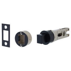 Altro Quick Latch Tubular Bathroom Deadbolt - 71mm Case - 57mm Backset - Round - Matt Black