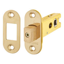 Altro 8mm Tubular Bathroom Deadbolt - 76mm Case - 57mm Backset - Radius - PVD Brass