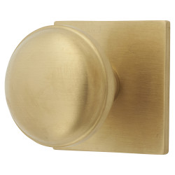 Alexander & Wilks Quantock Cabinet Knob on Square Backplate - 34mm Diameter - PVD Satin Brass