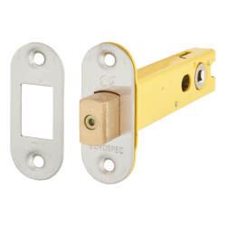 Altro 5mm Tubular Bathroom Deadbolt - 103mm Case - 82mm Backset - Radius - Satin Stainless Steel