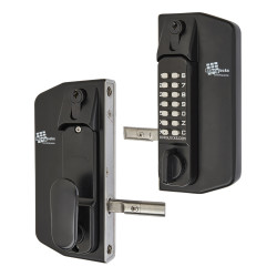 Borg BL3100 External Marine Grade ECP Push Button Gate Code Lock - Key Override - Holdback - Black