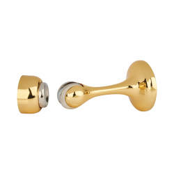 Magnetic Door Stop & Holder - 88 x 44mm - Polished Brass