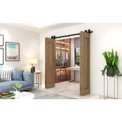 Klug Barn Bi-Folding Sliding Door Gear Kit - 2000mm Track - 4 Doors - 40kg Max Door Weight - Black