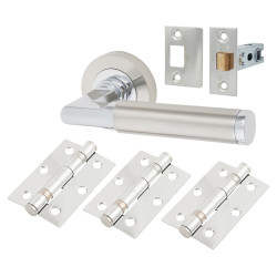 Serozzetta by Carlisle Brass Nickel/Chrome Latch Door Handles on Rose Ultimate Door Pack - Belas Range