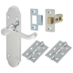 Touchpoint Polished Chrome Victorian Summer Scroll Latch Door Handles Pack